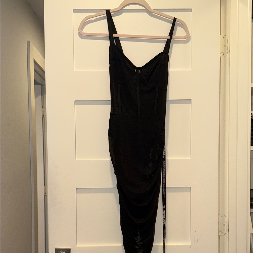 PrettyLittleThing Black mesh/bodysuit Dress